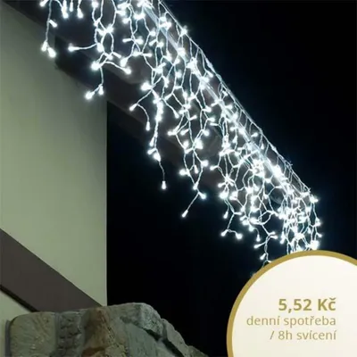 Obrázok produktu pre LED svetelné stalaktity, 3x0,9 m, ľadovo biela, 174 diód, IP67
