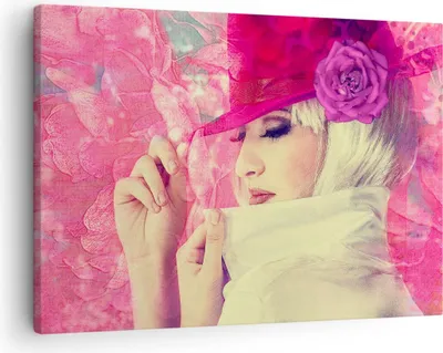 Produktbild von Bild auf Leinwand - Leinwandbild - weiblich Blumen- Blume Mode - 70x50cm - Wand Bild - Wanddeko - Leinwanddruck - Bilder - Kunstdruck - Wanddekoration - Leinwand bilder - Wandkunst - AA70x50-3141