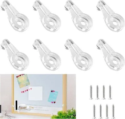 Produktbild von Kunststoff-Spiegelhalter - Transparente Clips - 60 Stück - Helligkeit