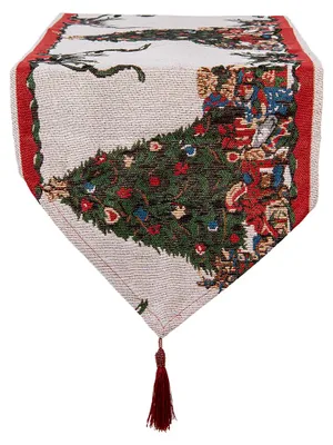 Obrázok produktu pre Clayre & Eef Vianočný behúň na stôl 33x180 cm Béžový polyester