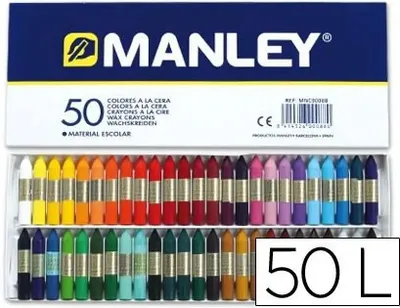 Obrázek produktu pro Manley měkké voskové pastelky 60 mm různé barvy - krabice 50 kusů-