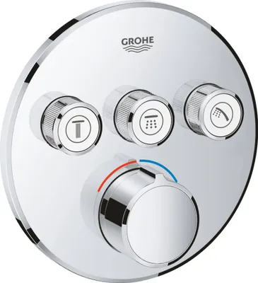 Produktbild von Grohe SmartControl Unterputzmischer, drei Absperrventile, runde Rosette, 3 Verbraucher, chrom, 29146000