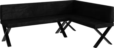 Produktbild von MEBLINI Eckbank für Esszimmer - Küchenbank - Essecke - Sitzecke Küche - TONI - X-Beine 142x196x87cm Rechts - Graphit Samt