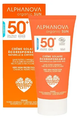 Produktbild von Alphanova Sonnencreme SPF 50+ Bio, mineralisch, wasserfest 50 g