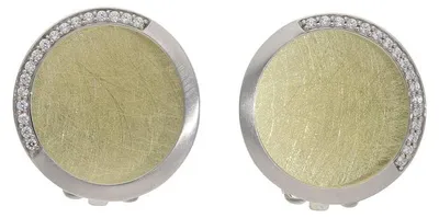 Produktbild von Damenohrclips 925 Silber, Rhodiniert, Gold plattiert + Zirkonia JL20-06-1192