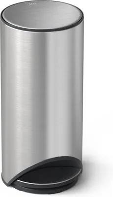 Image de Poubelle à pédale de 30 litres avec siphon anti-odeurs et couvercle à fermeture douce en acier inoxydable - anti-traces de doigts - seau amovible - poubelle à pédale de 50 litres