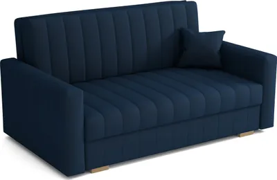 Produktbild von Schlafsofa klein Zanzibar I Sofa 3 Sitzer 153 cm Breit I Sofa mit Schlaffunktion I Schlafsofa mit Bettkasten I Couch mit Schlaffunktion Klein I Dunkelblau