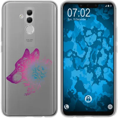 Produktbild von PhoneNatic Case kompatibel mit Huawei Mate 20 Lite Silikon-Hülle Floral Wolf M3-6