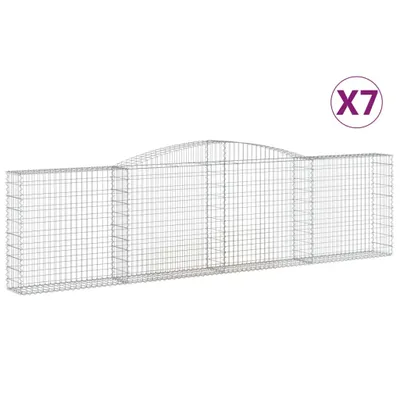 Produktbild von vidaXL Gabionen mit Hochbogen 7 Stk. 400x30x100/120cm Verzinktes Eisen