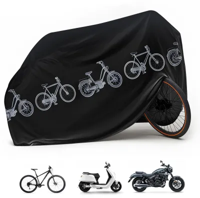 Produktbild von Motorradabdeckung, Motorradplane, wasserdichte Motorradabdeckung, Winterabdeckung, Abdeckung für Mopeds und Roller, Plane für Motorräder und Roller (200 cm x 100 cm) (Schwarz)