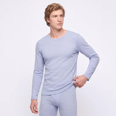 Produktbild von GAUBERT 151 Herren-Thermounterwäsche-Set mit Wolle, hellblau gestreift L