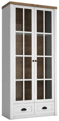 Produktbild von Klassisch Glas Bar Holz Schrank Glasschrank Vitrine Vitrinenschrank Wohnzimmer
