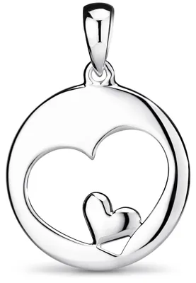Produktbild von MATERIA by Matthias Wagner Damen Herz-Anhänger Silber 925 - Liebe Schmuck Silberanhänger wahlweise mit Kette inkl. Geschenk-Box KA-60