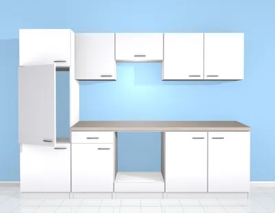 Produktbild von Küchenzeile ohne E-Geräte - 270 cm breit - Weiß – Witus