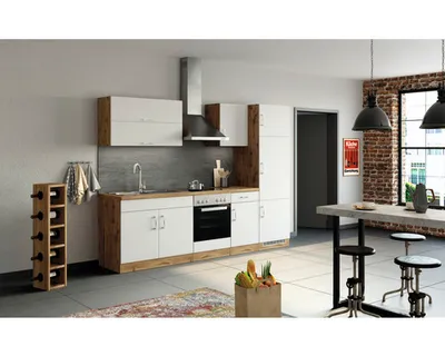 Produktbild von Held Möbel Küchenzeile ohne Geräte Sorrento 270 cm weiß matt zerlegt Variante reversibel 1004.6279