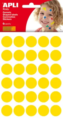 Image de Gomets Rondes Jaunes Apli Autocollants Ronds Jaunes Polyvalents - Apli