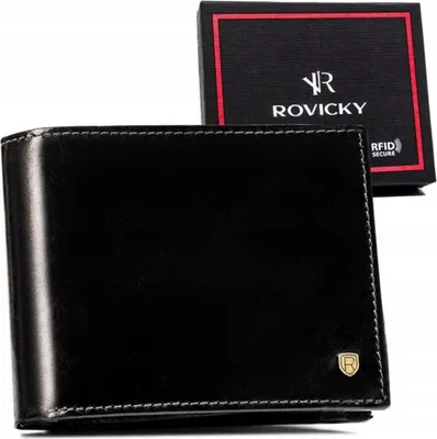 Obrázek produktu pro Rovicky pánská kožená peněženka RFID černá 12,5 cm