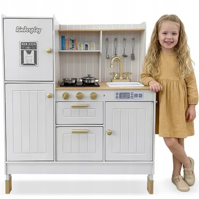Produktbild von Große Holzspielküche für Kinder – mit Licht und Sound – inklusive Zubehör und Spüle