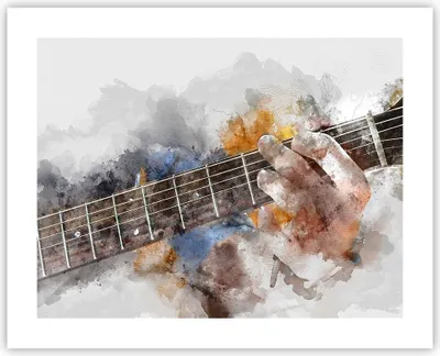 Produktbild von Poster - Poster ohne Rahmen - Gitarre Musik - 50x40 cm - Wand Bild - Wanddeko - Wandbilder - Kunstposter - Wandposter - Bilder - Kunstdruck - Wanddekoration - Wandbild - P2XAA50x40-3448
