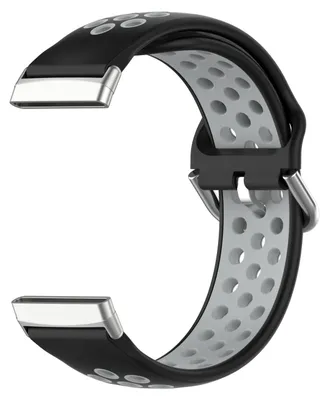 Produktbild von By Qubix passend für Fitbit Versa 3 & 4 / Sense 1 & 2 - Sport Edition - Large - Schwarz + Grau