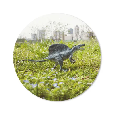 Produktbild von MuchoWow® Mauspad Mousepad Dinosaurier - Gras - Klein 20x20 cm - Mousepads - Maus Mat - Pad - Mausunterlage - Schreibtischmatte