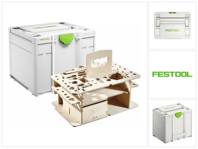 Productafbeelding van Festool Systainer SYS3 HWZ M 337 Box gereedschapskoffer met houten inzet ( 205518 ) Opvolger van 497658