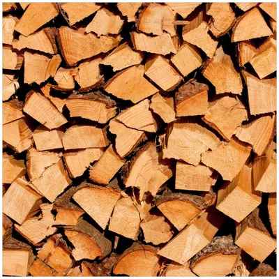 Produktbild von Wallario Magnet für Kühlschrank / Geschirrspüler, magnetisch haftende Folie - 60 x 60 cm, Motiv: Holzstapel gehackt - Holzscheite für den Kamin