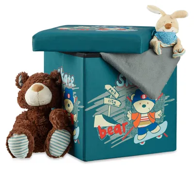 Obrázok produktu pre Detská taburetka s úložným priestorom RD21236, medveď