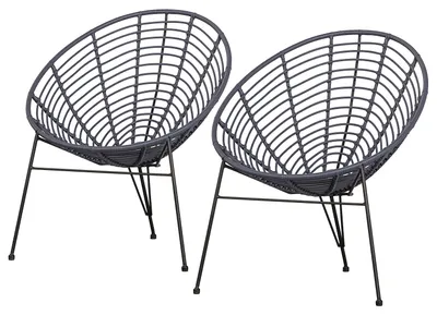 Produktbild von home24 Gartensessel - 2er-Set - Metall / Polyethylen