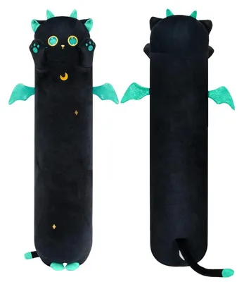 Produktbild von Plüschkissen Katze Schwarz 90CM Lang Kuscheltier Großaugen Spielzeug Geschenk