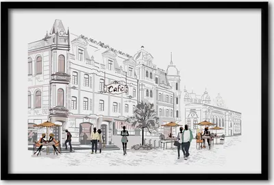Produktbild von Bild 60x40 MDF-Rahmen, Wandkunst Alte Stadt