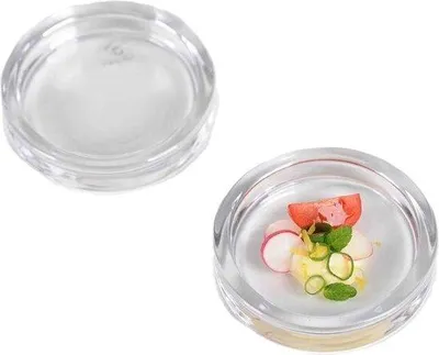 Productafbeelding van Glazen kaarshouder, diameter 14,5 cm, hoogte 2 cm, speciale aanbieding: 2 stuks