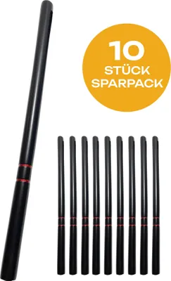 Produktbild von 10er Pack Escrima Stock schwarz - stabile Ausführung - Trainingsstick 65 cm - Arnisstock Holz Eiche Kurzstock Kali