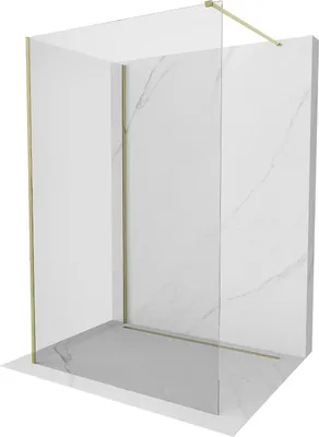 Image de Mexen Kioto paroi de douche à l'italienne 135x80cm, verre doré, 8mm