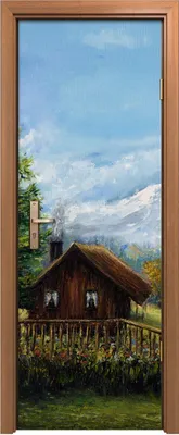 Produktbild von Türposter 70x200 cm Türaufkleber Türtapete Türfolie Klebefolie Foto Landschaft Berg wiesen Bäume