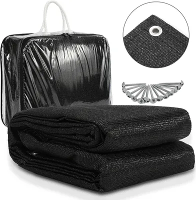 Immagine prodotto di Tappeto per tende da sole Jayseuw Tappeto per tende di varie dimensioni, antiscivolo, protezione del prato, nero 2,5x5,5 m
