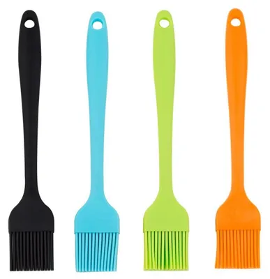 4er-Set Silikon-Backpinsel, hitzebeständig, 4 Farben