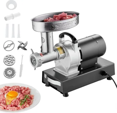 Produktbild von Kommerzieller elektrischer Fleischwolf - 2,72 kg/min Wurstfüllmaschine - 350 W - Küchenhelfer - hochleistungsfähiger Fleischverarbeiter