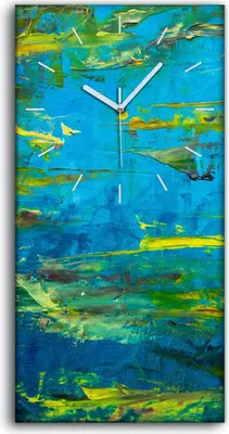 Produktbild von Leinwand Wanduhr Wandkunst Uhr 30x60 Malerei Abstrakte See blüten Pflanzen Kunst - weiße Hände