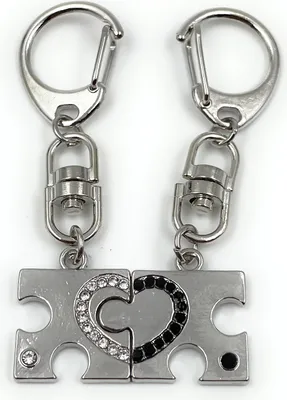 Produktbild von Onwomania Puzzle Herz Liebe Glücksbringer Schlüsselanhängerin Alu Geschenkbox, ideal zum Verschenken