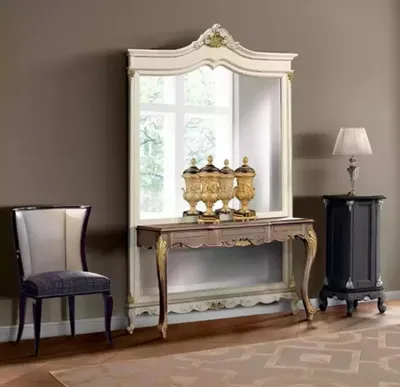 Produktbild von Klassischer Spiegel Schminktisch Konsole Tisch Schlafzimmer Möbel 2tlg
