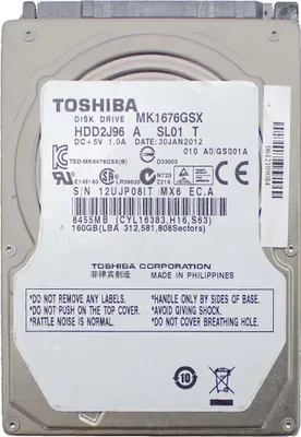 Immagine prodotto di Toshiba Mk1676gsx Hard Disk 160gb Sata 2,5" Hdd Notebook Laptop Disco