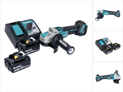 Produktbild von Makita DGA 521 RGX1 Akku Winkelschleifer 18 V 125 mm X-LOCK Brushless + 2x Akku 6,0 Ah + Ladegerät