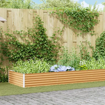 Zdjęcie produktu dla vidaXL Podwyższone łóżko jasnobrązowe 775 x 100 x 36 cm Stal ocynkowana