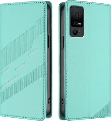Produktbild von Hülle für TCL 40 NXTpaper 5G, Kunstleder Brieftaschen Handyhülle mit Kartenfach und Standfunktion Türkis