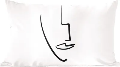 Produktbild von MuchoWow® Zierkissen Sofakissen Wohnzimmer Dekokissen 50x30 cm Gesicht - Frau - Abstrakt - Wohnzimmerdekoration - Polster mit Photo