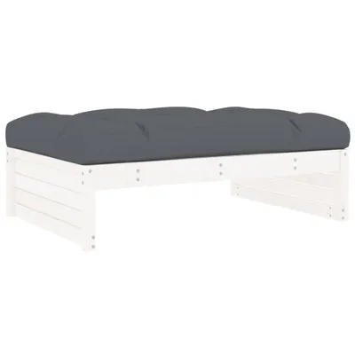 Produktbild von vidaXL Gartenhocker Weiß 120x80 cm Massivholz Kiefer