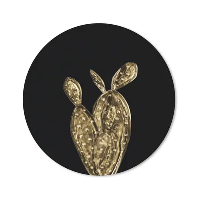 Produktbild von MuchoWow® Mauspad Mousepad Kaktus - Gold - Pflanzen 30x30 cm - Mousepads - Maus Mat - Pad - Mausunterlage - Tischunterlage - Schreibtischmatten