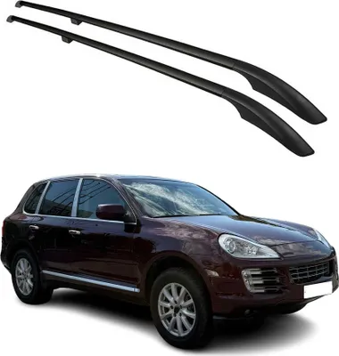 Image de Barres de toit longitudinales pour Porsche Cayenne 2003-2010 Aluminium Noir