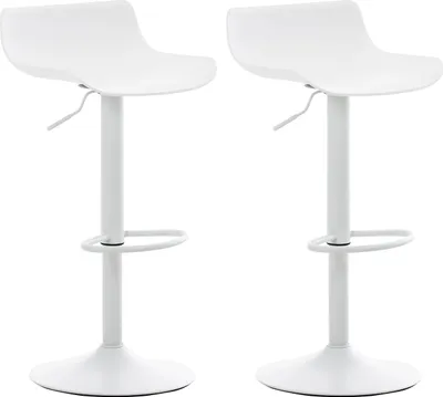 Produktbild von CLP 2er Set Barhocker Aveiro höhenverstellbar und drehbar weiß